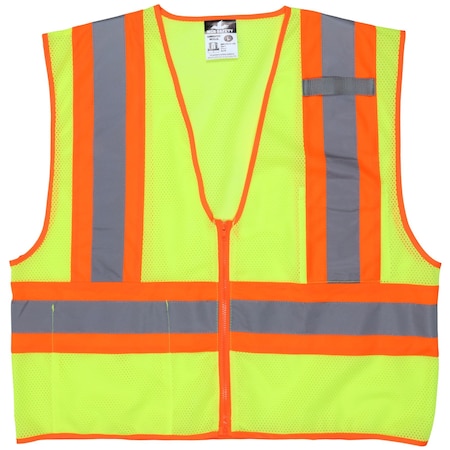 Mcr Safety FR Two-Tone Hi-Vis Safety Vest 5XL Class 2 , Zipper 2 Pockets, 1 Mic Tab WCCL2LX5